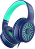ELECDER i45 On-Ear Headphones with Microphone - Foldable Stereo Bass, Portable Wired Headphones with No-Tangle 1.5M Cord, 3.5MM Jack for School/Ki...