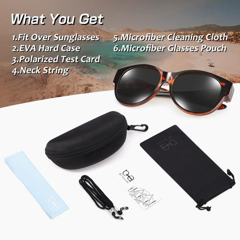 Br’Guras Oversized Polarized Fit over Sunglasses Over Glasses for Men and Women...
