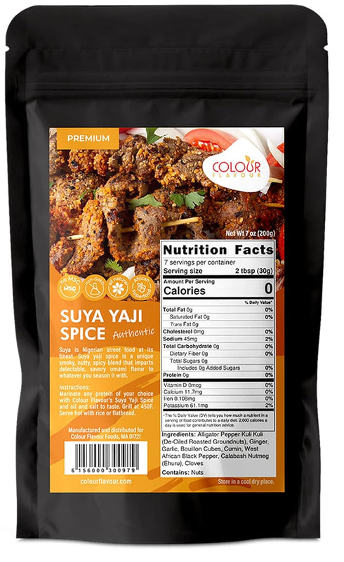 Colour Flavour Suya Yaji Seasoning | Authentic Sweet flavor | Grilled Steak and Beef Seasoning blend | No preservatives | No added color | NO Addi...