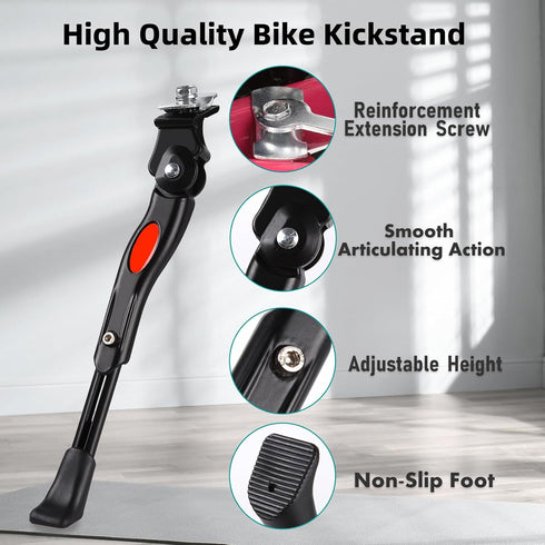 Bike Kickstand, Kids Bicycle Kickstand,Adjustable Aluminum Alloy Center Mount for 16 18 20 Inch Bicycle Wheel, Cycling Bracket for Wheel Mountain ...