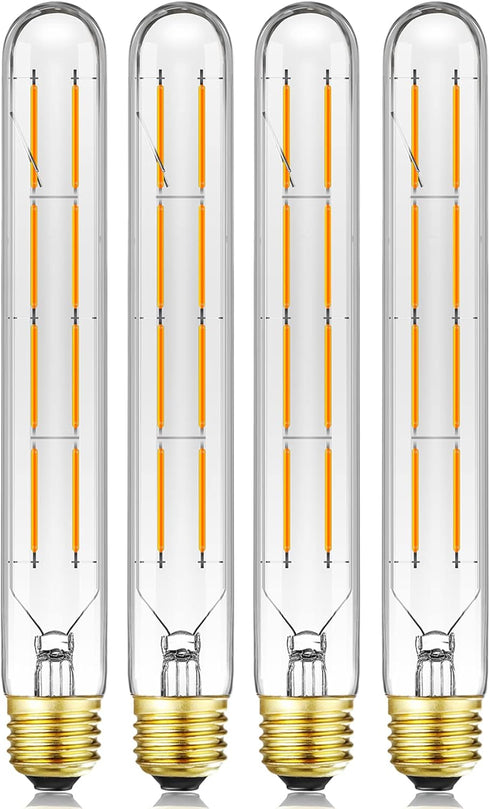 Leools T10 Led Long Bulbs 8W,E26 Dimmable Tubular Bulb,Equivalent 75 Watt, E26 Edison Style Vintage LED Filament Light Bulb,2700K Warm White,8.9in...