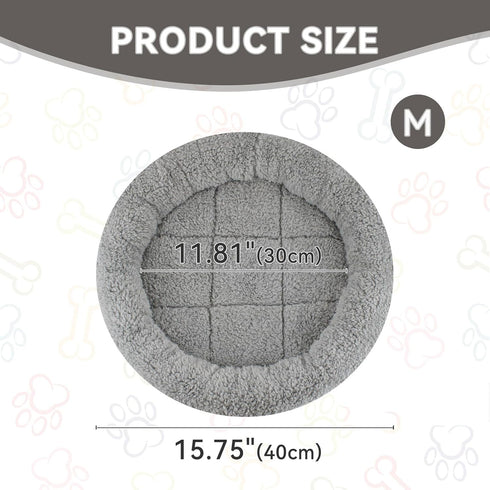 PETLESO Cat Bed for Indoor Cats, Round Cat Bed for Curl Sleep Basic Pet Mat Wahable Bed for Small Puppy Cats Rabbit, Medium...
