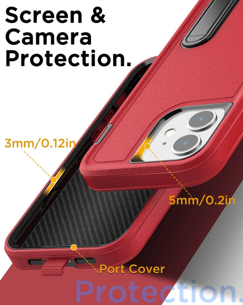 AICase for iPhone 11 Case Built-in Kickstand with Glass Screen Protector+Camera Lens,Heavy Duty Drop Protection Full Body Rugged Shockproof Milita...
