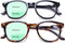 AQWANO Bifocal Reading Glasses Men Women Lightweight Comfortable 2 Pack Round Fashion Readers with Spring Hinges, 2.0...