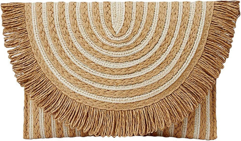 Verdusa Women's Fringe Straw Clutch Handbags Envelope Woven Summer Beach Bags...