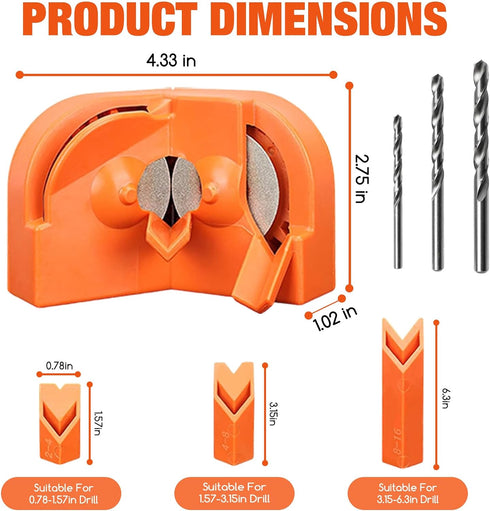 Drill Bit Sharpener, Drill Bit Sharpener for All Bits(5/64''- 5/8''), Multipurpose Drill Bits Grinding Sharpener, Portable Drill Grinder Grinding ...