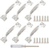 6 Pcs 6" Metal Gate Pull Handles, Bow Gate Handle Screen Door Pull, Vintage Barn Door Handles (Silver)...