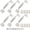 6 Pcs 4" Metal Gate Pull Handles, Bow Gate Handle Screen Door Pull, Vintage Barn Door Handles (Silver)...