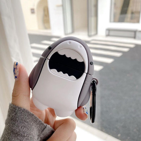 Cute Shark Case for Airpod 2nd 1st Generation Case, Funny 3D Cartoon Kawaii Cool Airpods Cases Cover Skin with Cleaning Kit & Keychain for Apple A...