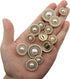 16PCS Gold Diamond-Encrusted Pearl Buttons Metal Button Rhinestone Faux Pearl Buttons Embellishments for Coat, Suits, Knitting Sweaters, Sewing Cr...