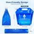 Water Container Bags, 4 Packs BPA Free No-Leak Foldable Plastic 1.3 Gallon Water Container Bag for Camping Hiking Backpack Emergency Storage Jug...