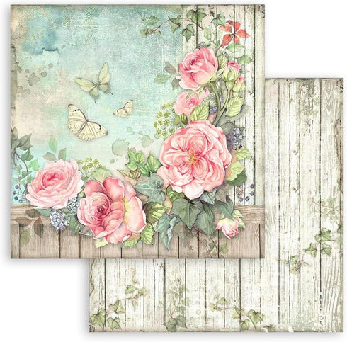 STAMPERIA INTERNATIONAL, KFT PAPER PAD 12X12 10PK HOUSE ROSE, 30.5 x 30.5 (12" x 12"), Multicoloured...