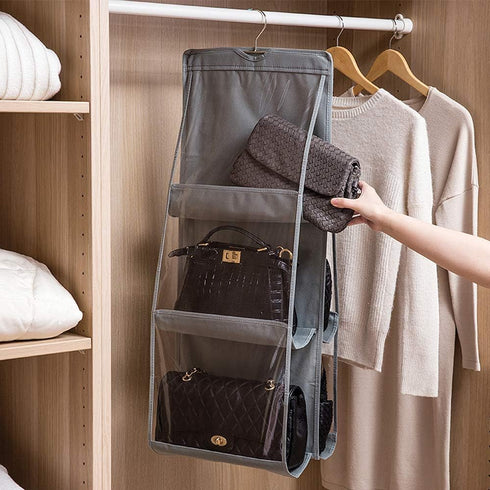 DIOMMELL Purses Hanger Hanging Handbag Organizer Bags Storage Holder for Closet with 6 Larger Pockets...