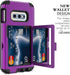 WeLoveCase Galaxy S10e Wallet Case Built in Screen Protector S10e Defender Wallet Card Holder Cover with Hidden Mirror 3 Layer Shockproof Heavy Du...