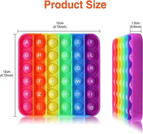 Letters P00p Fidget Toys,ABC Learning and Educational Toys,Poppers Fidget Toys,Stress Relief,Autism Sensory Toys [26 Letters on One Side | Numbers...
