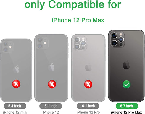 Case for iPhone 12 Pro Max Case 6.7" with 2 Screen Protector, Full Body Rugged Heavy Duty Military Grade Cover, Shockproof Drop-proof Protection D...