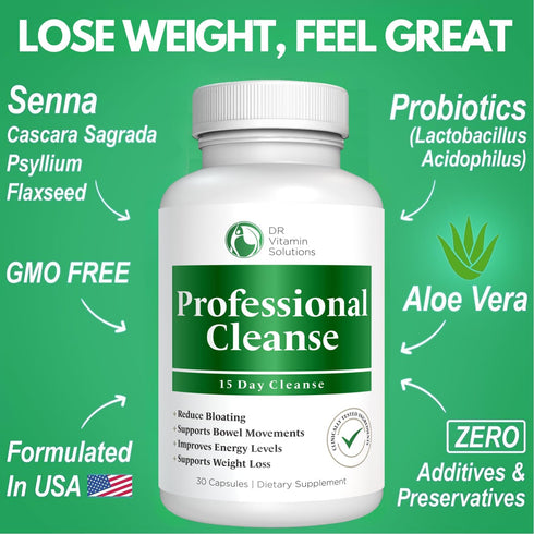 Dr Vitamin Professional Detox Cleanse for Weight Loss and Belly Fat, 15 Day Colon Cleanse, Body Detox, Gut Health, Bloating Relief and Weight Loss...