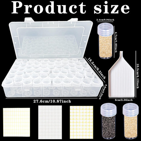 60pcs Grids Bead Organizer and Storage Diamond Painting Containers Portable Plastic Case Box Arts Crafts Storage for Seeds Beads Sewing Cosmetic N...