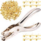 300 Pieces 3/4 Inch Paper Fasteners Small Round Metal Brads with Hole Punch for Scrapbooking Crafts Making DIY (Gold)...
