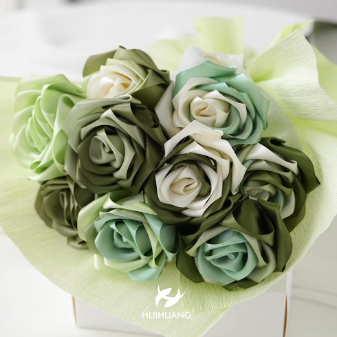 HUIHUANG 1-1/2 inch Double Face Satin Ribbon, Polyester Satin Sage Green Ribbon 50 Yards/Roll for Gift Wrapping Bows Making Floral Bouquet Wedding...