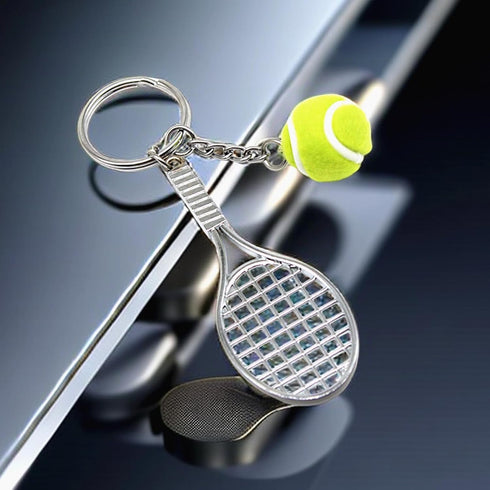 Tennis Keychain Mini Metal Tennis keychains Cute Tennis Racket Ball Keychain Perfect Gifts...