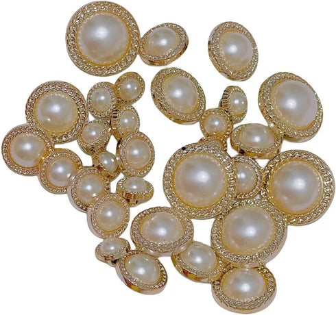 30Pcs Stylish Resin Button Pearl Button for Crafting, Sewing Replacement, Knitting Sweaters Handmade Crafts (25mm&21mm&18mm&15mm&12.5mm&11.5mm) (G...