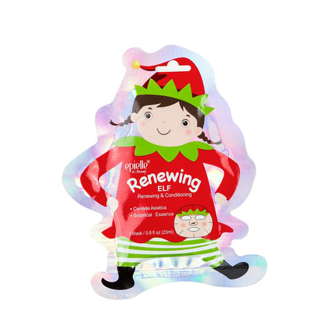 Epielle Christmas Holiday Character Sheet Mask Assortments, Santa, Reindeer, Snowman, Elf, Gingerbread, Penguin| Stocking Stuffers, Christmas Gift...