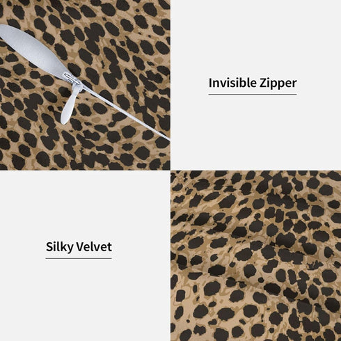 Leopard Skin Wild Animal Print Throw Pillow Cover Set of 2 Decorative Square Pillowcase Throw Cushion Case for Bedroom, Living Room, Sofa, Couch a...