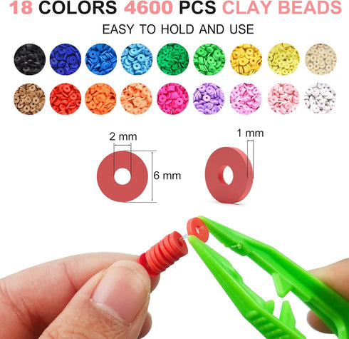 Redtwo 5100 Clay Beads Bracelet Making Kit, Flat Preppy Beads for Friendship Jewelry Making,Polymer Heishi Beads with Charms Gifts for Teen Girls ...