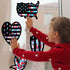 18 Pieces 4th of July Patriotic Suncatcher Paper Kit for Window, Stained Glass Effect Paper Suncatchers Window Door Art Classroom DIY Crafts Patri...