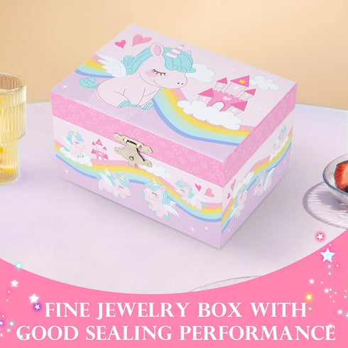 Unicorn Musical Jewelry Box for Girls, Kids Music Box with Spinning Unicorn, Gifts for Girls Toys Jewel Storage Box...