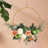 Floral Hoop Wreath Iron Artificial Rose Flower Wreath Artificial Flower Round Frame Garland for Front Door Wedding Party Nursery Decor - Orange...