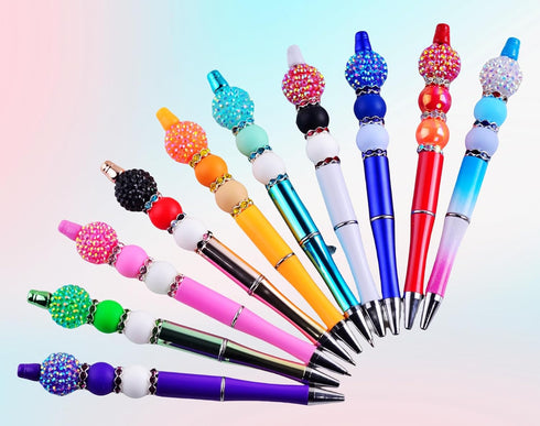 12mm Rhinestone Beads for Pen Making Bulk 100pcs Multicolor Wave Space Beads for Pens,Diamond Crystal Beads for Beadable Pens DIY Bracelet Jewelry...