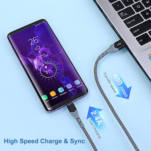 Adaptive Fast Charging Wall Charger Kit Set with USB Type C Cable Fast Charging 10ft, Excgood USB Fast Charger Compatible with Galaxy S8/9+/10e,No...