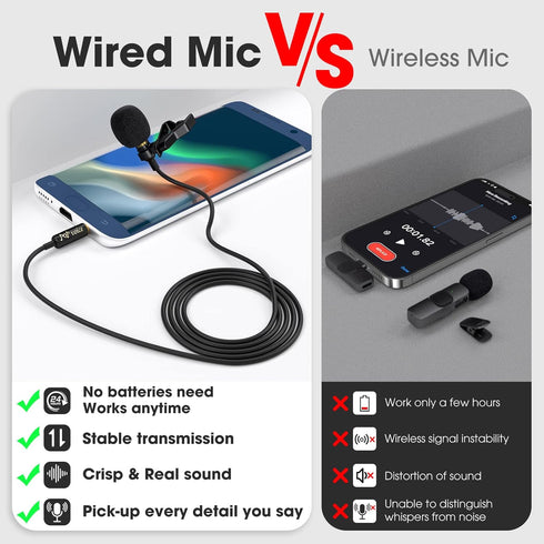 PoP voice Professional Lavalier Lapel Microphone Omnidirectional Condenser Mic for iPhone Android Smartphone,Recording Mic for Youtube,Interview,V...