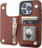 Compatible with iPhone 15 Pro Wallet Case with Card Holder, PU Leather Kickstand Card Slots Case, Double Magnetic Clasp and Durable Shockproof Cov...
