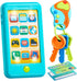 Pretend Toddler Play Phone, Learning Toy Phone Set,Keyfob Key Toy and Credit Cards Set, Kids Cellphone Toys, Girls Boys Birthday Gifts for 1 2 3 Y...