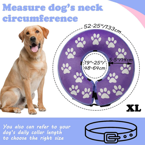BARKLESS Inflatable Dog Cone, Soft Cone for Large Medium Dogs after Surgery, Cute Dog Donut Collar Stops Licking and Touching Stitches and Wounds,...