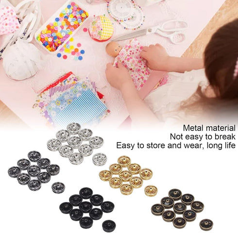 100PCS 5mm Mini Snap Buttons for Doll Clothes Assorted Metal Snap Fasteners Buttons Round Button Buckle Small Press Buttons Miniature Snap Buttons...