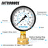 MEANLIN MEASURE 0-150psi Water Pressure Gauge,3/4" Female 2.5" FACE DIAL Water Pressure Test Gauge with Sealing Ring, Water Pressure Gauge for Hom...