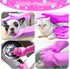 Dog Bath Gloves with 4Pack Dog Toothbrush, Dog Grooming Kit, Dog Finger Toothbrush for Small Breed, Medium Large Dogs, Silicone Dog Washing Gloves...
