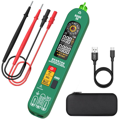 BSIDE Smart Digital Multimeter Rechargeable Electrical Voltage Tester, Voltage Leakage and Environment Temperature Test, Measures Capacitance Diod...