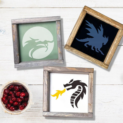 Dragon Stencils for Painting 3inch Reusable Dragon Stencil Template Stencils for Crafts Paint Stencils for Painting on Wood Wall Card Fabrics...