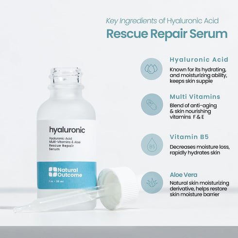 Hyaluronic Acid Serum for Face | Anti-Aging Facial Serum with Vitamin b5 | Reduces Fine Lines and Wrinkles | Moisturizing and Hydrating Rescue Rep...