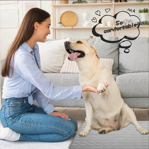 Pet Dog Cooling Bed Mats,Self Cooling Pet Dog Cool Mat Pads for Dogs Cats Indoor and Outdoor (Grey, X-Large)...