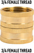Hourleey Garden Hose Adapter, 3/4 Inch Solid Brass Hose Connectors, 2 Pack Hose Connector with 2 Extra Washers (Female to Female)...
