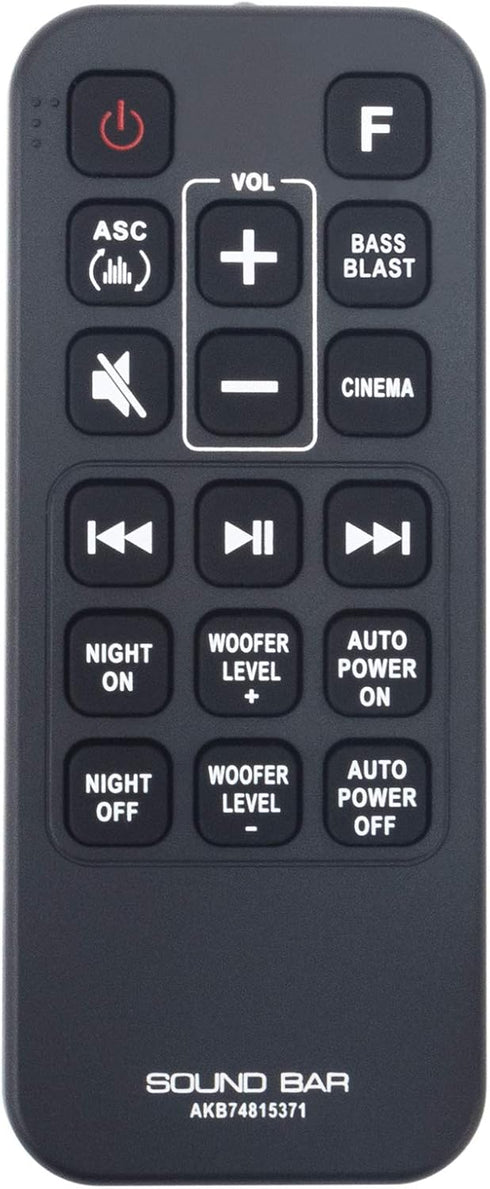 AKB74815371 Replacement Remote Control fit for LG Sound Bar Soundbar SJ4 SPH4B-W SL3D SK4D SJ3 SPJ4B-W...