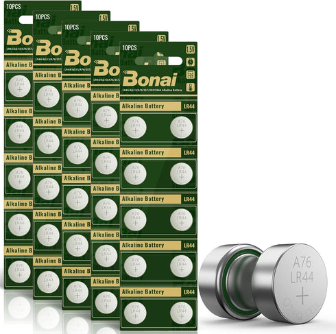 BONAI LR44 AG13 Batteries 1.5v Button Cell Battery 50 Count, A76 357/303 L1154f SR44 Battery High Capacity Packaging Upgrade…...