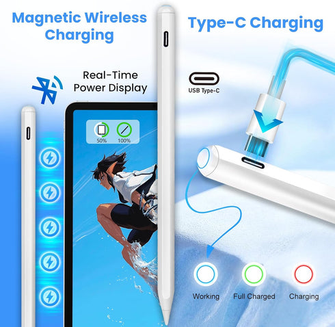Apple Pencil iPad 10th Generation/9th Generation iPad Pencil for iPad Air 4th/5th/iPad Mini 6th/iPad Pro 11/12.9 inch,Magnetic Wireless Charging a...