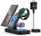 MOSHOU Wireless Charging Station with Blue Light for Samsung, Fast Charger Dock for Galaxy S22 S21 S20 S10/Note 20 10 9/ Z Flip Fold 4, Galaxy Wat...
